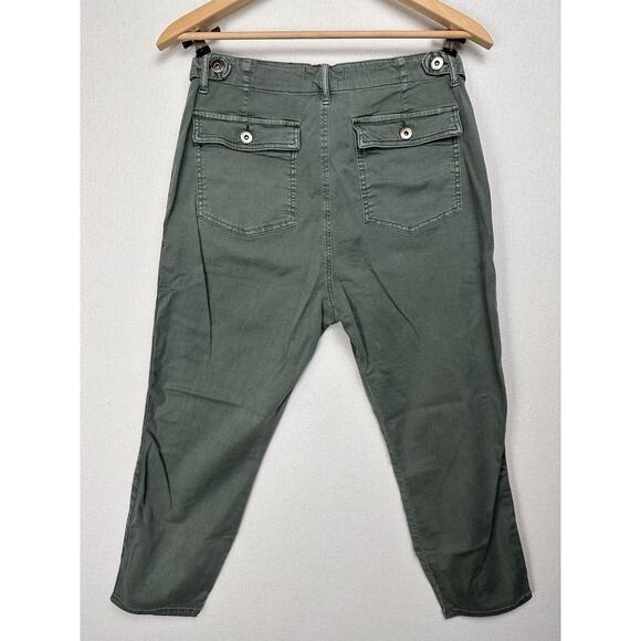 Pistola Women's Straight Leg Capri Pant SZ 33 Stretch Army Green Utility Grunge - Picture 9 of 13